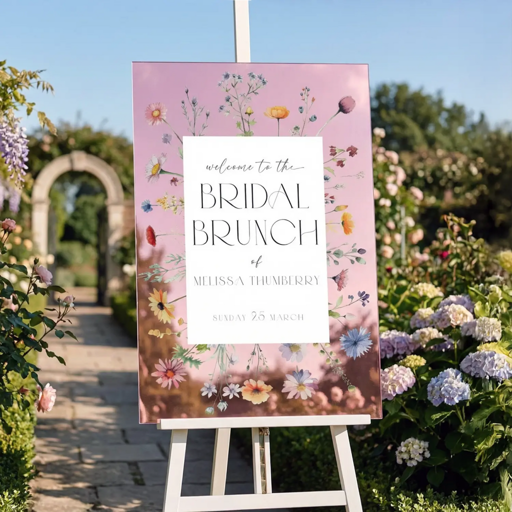 Wildflowers Bridal Brunch Wedding Sign, Floral Bridal Shower Welcome Sign - SpeedyOrders