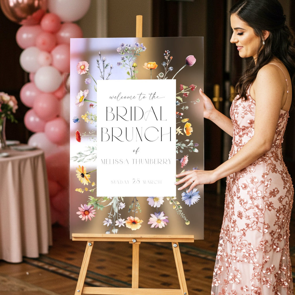 Wildflowers Bridal Brunch Wedding Sign, Floral Bridal Shower Welcome Sign - SpeedyOrders