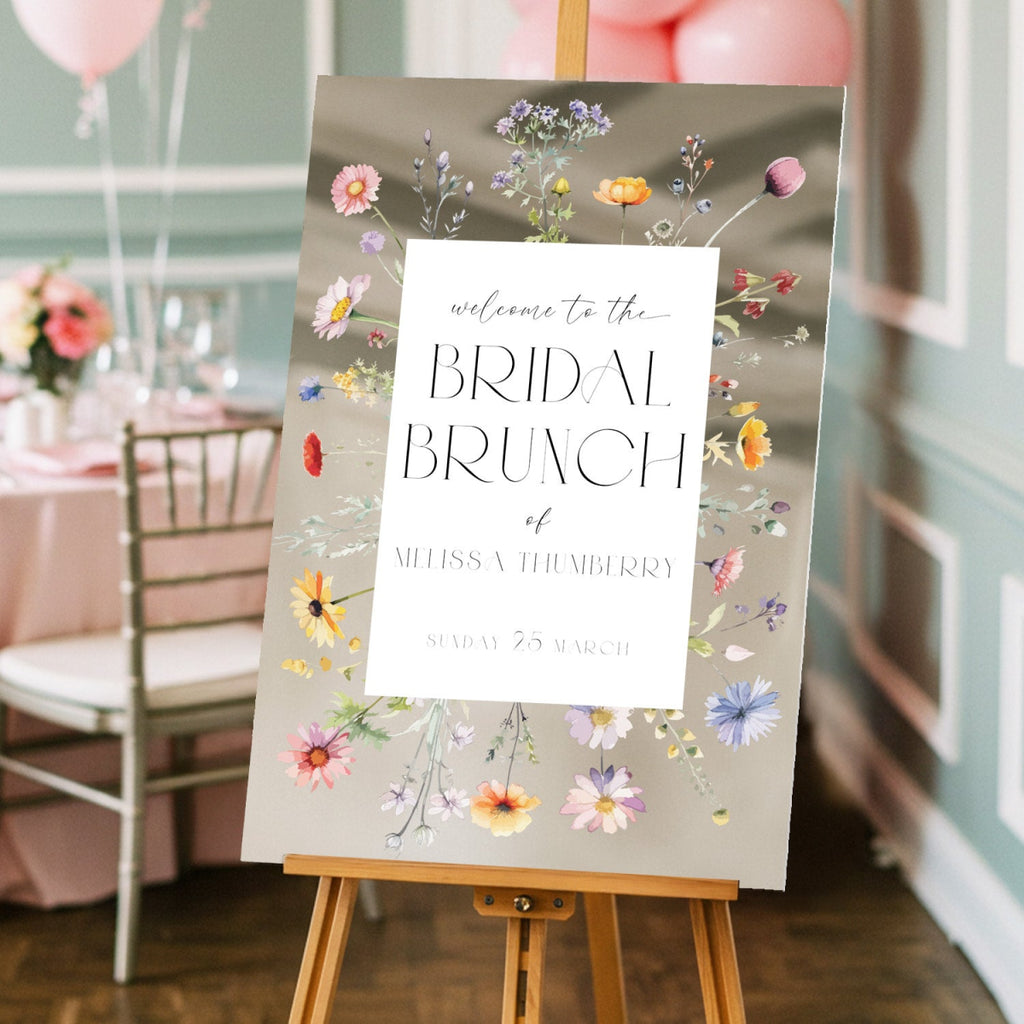 Wildflowers Bridal Brunch Wedding Sign, Floral Bridal Shower Welcome Sign - SpeedyOrders