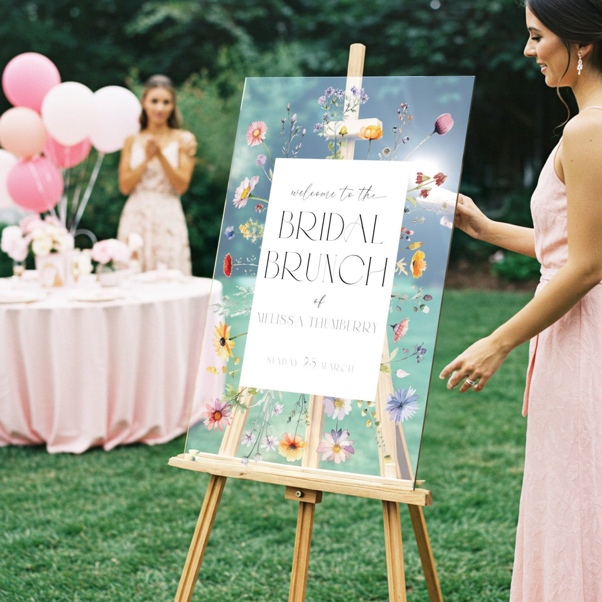 Floral Bridal Shower Sign Acrylic, Frosted & Mirror | SpeedyOrders Floral Bridal Shower Sign Acrylic, Frosted & Mirror | SpeedyOrders