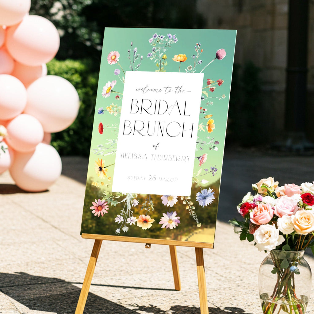 Wildflowers Bridal Brunch Wedding Sign, Floral Bridal Shower Welcome Sign - SpeedyOrders