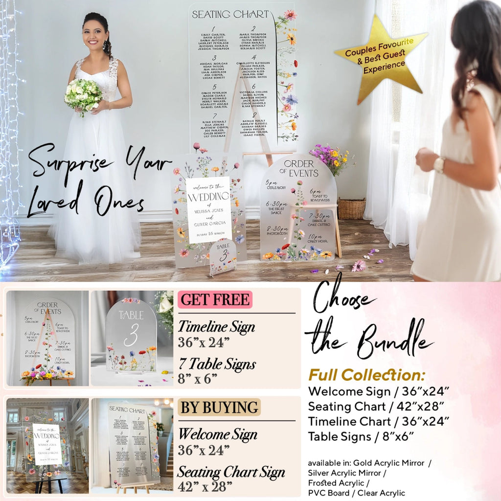 Wildflowers Bridal Brunch Wedding Sign, Floral Bridal Shower Welcome Sign - SpeedyOrders