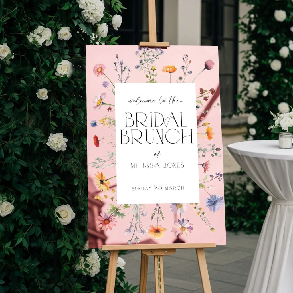 Wildflowers Bridal Brunch Wedding Sign, Floral Bridal Shower Welcome Sign - SpeedyOrders