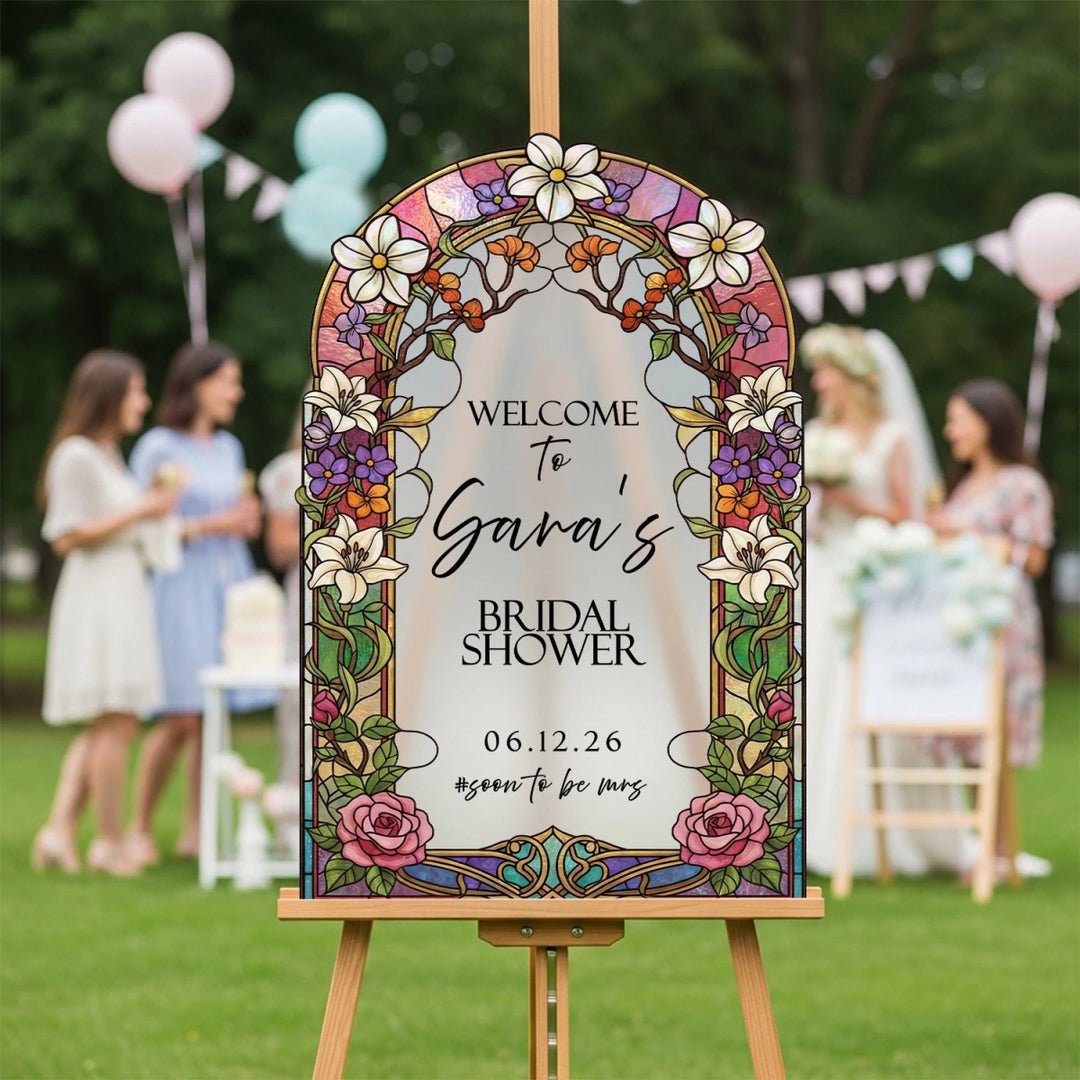 Wildflowers Bridal Shower Mirror Welcome Sign - SpeedyOrders