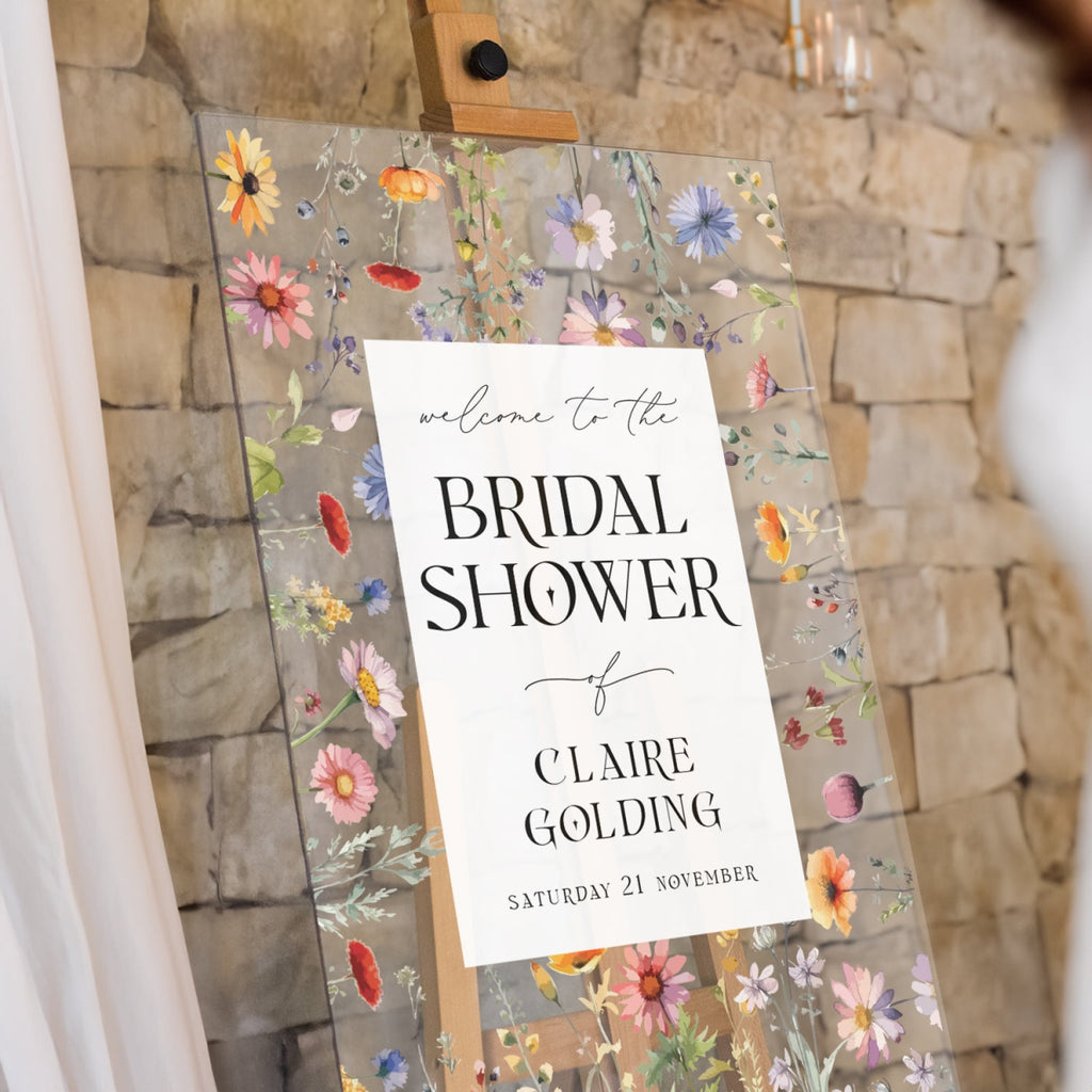 Wildflowers Bridal Shower Sign, Floral Bridal Shower Welcome Sign - SpeedyOrders