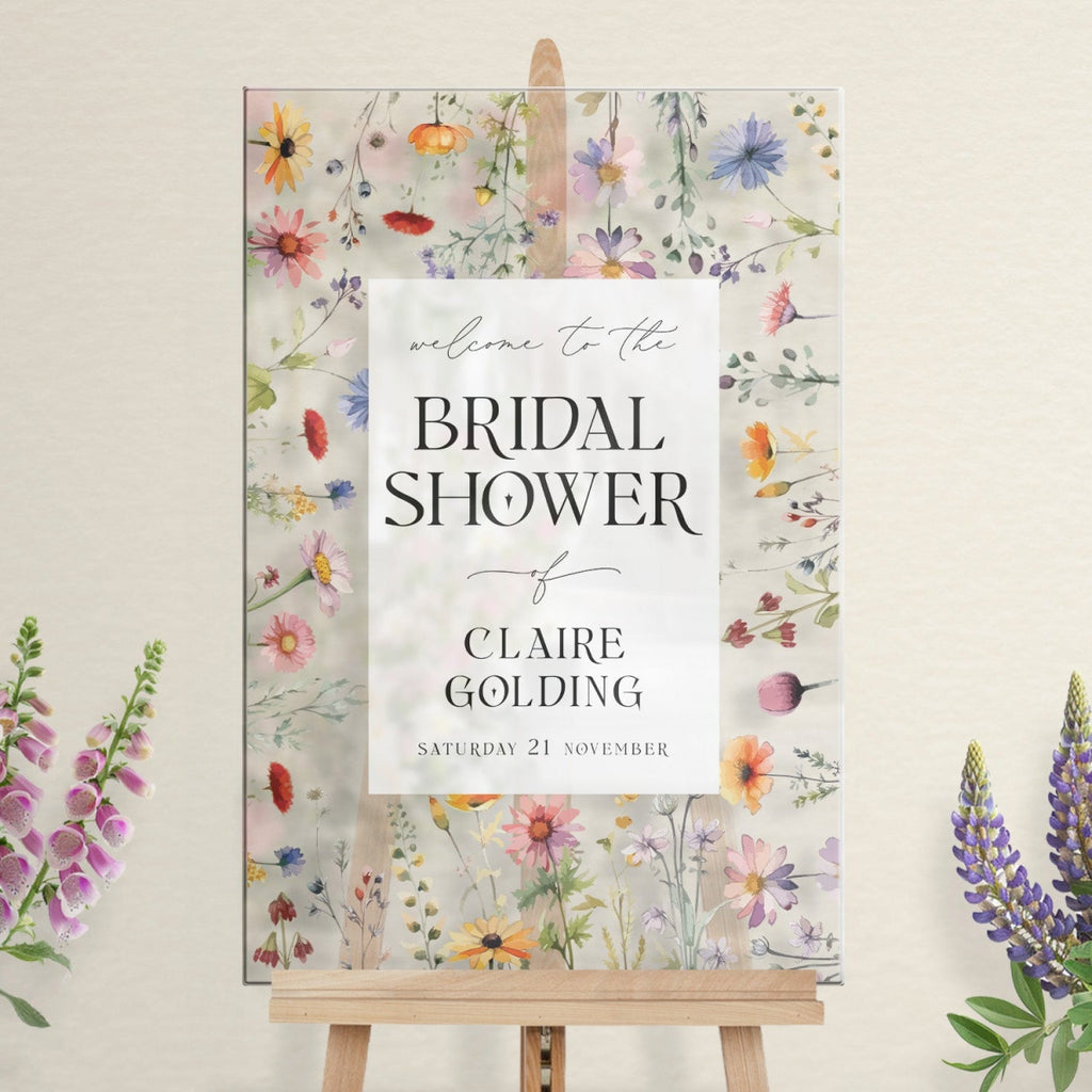 Wildflowers Bridal Shower Sign, Floral Bridal Shower Welcome Sign - SpeedyOrders