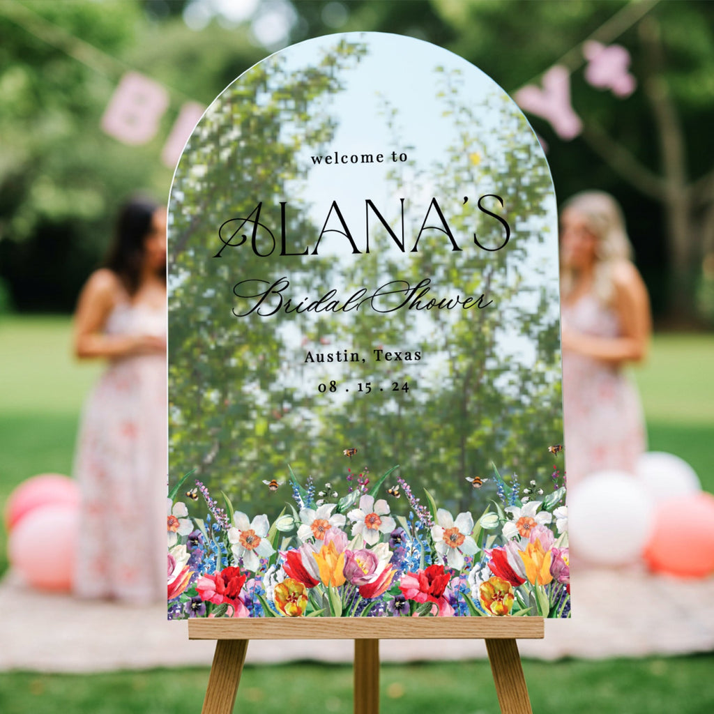 Wildflowers Bridal Shower Sign, Floral Bridal Shower Welcome Sign - SpeedyOrders