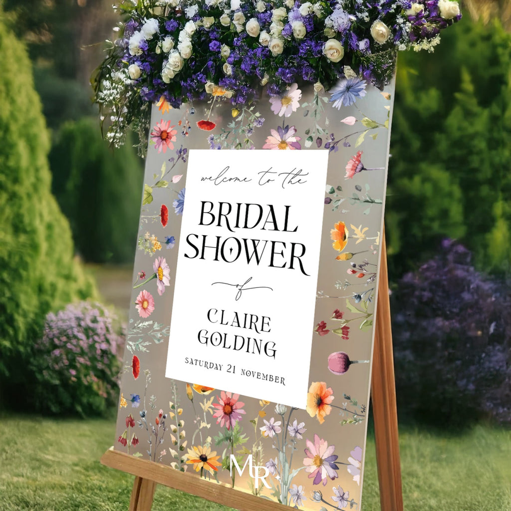 Wildflowers Bridal Shower Sign, Floral Bridal Shower Welcome Sign - SpeedyOrders