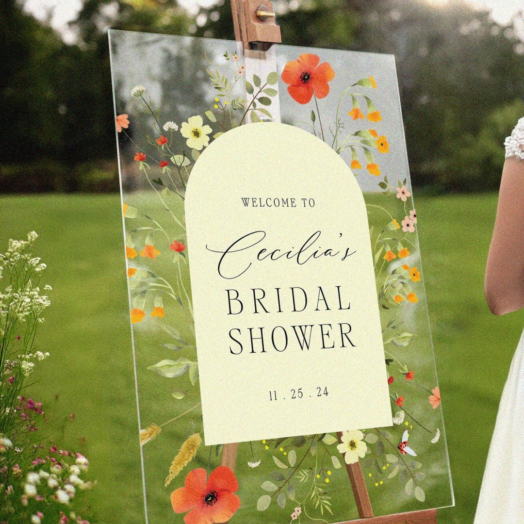 Wildflowers Bridal Shower Sign, Floral Love Is In Bloom Bridal Shower Welcome Sign - SpeedyOrders