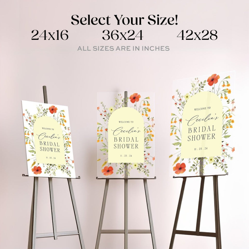 Wildflowers Bridal Shower Sign, Floral Love Is In Bloom Bridal Shower Welcome Sign - SpeedyOrders