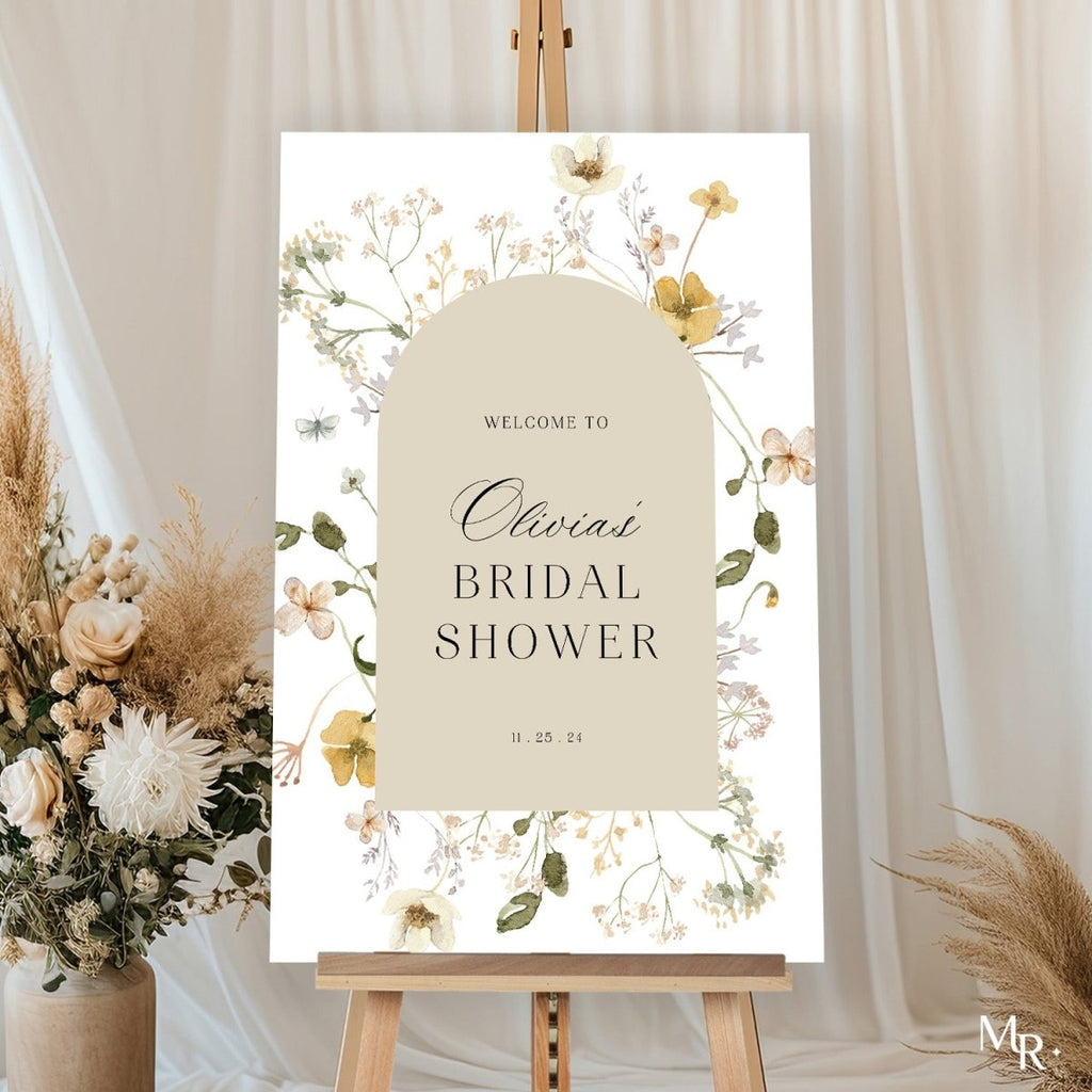 Wildflowers Bridal Shower Sign, Wildflower Bridal Shower Welcome Sign - SpeedyOrders