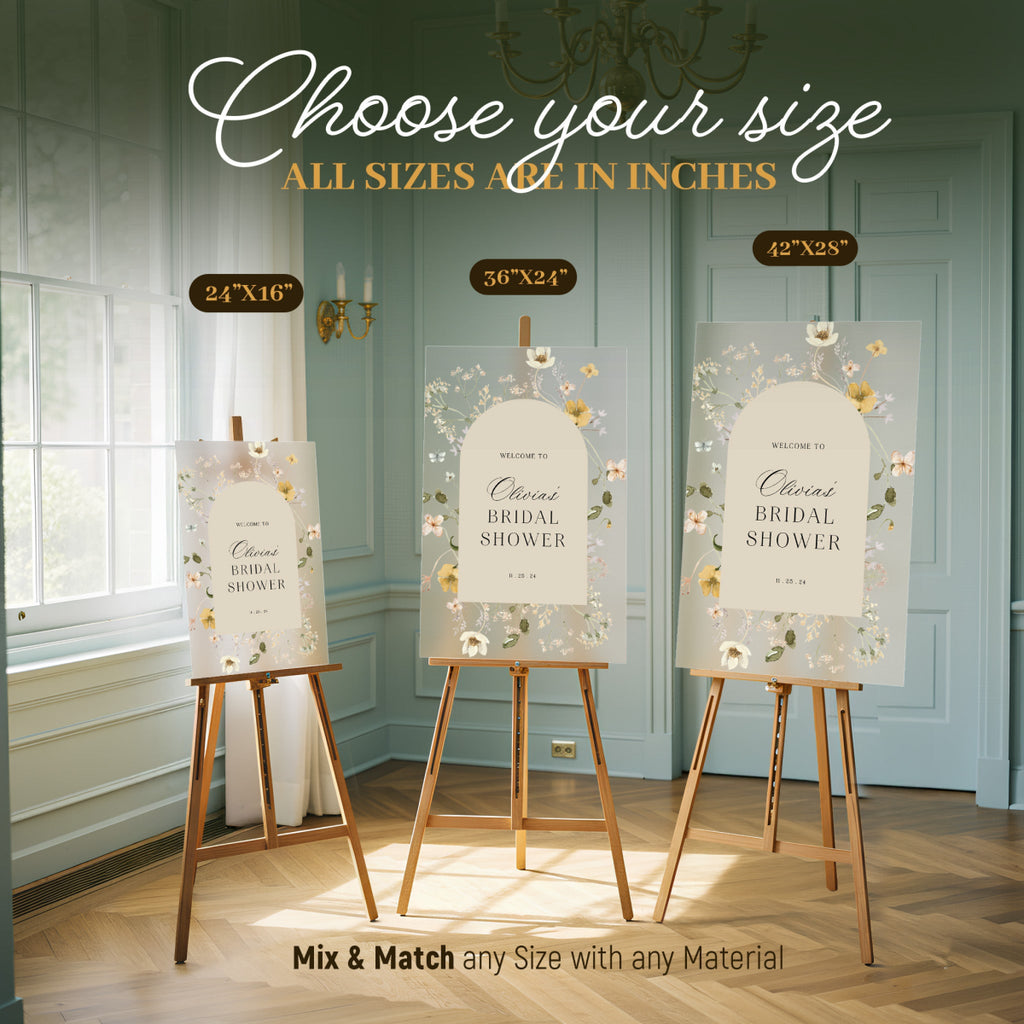 Wildflowers Bridal Shower Sign, Wildflower Bridal Shower Welcome Sign - SpeedyOrders