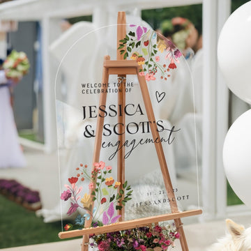 Wildflowers Engagement Welcome Sign, Lets Tie The Knot - SpeedyOrders