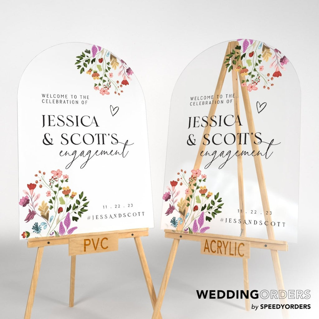 Wildflowers Engagement Welcome Sign, Lets Tie The Knot - SpeedyOrders