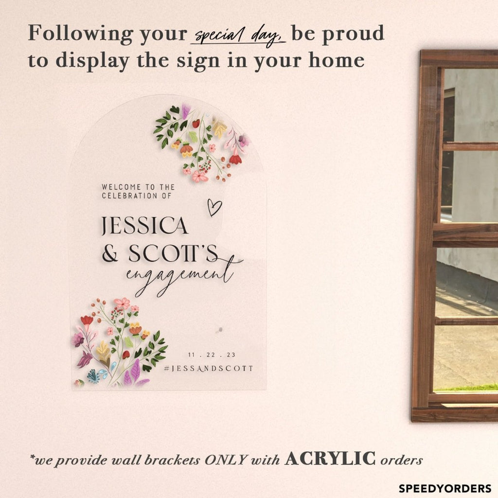 Wildflowers Engagement Welcome Sign, Lets Tie The Knot - SpeedyOrders