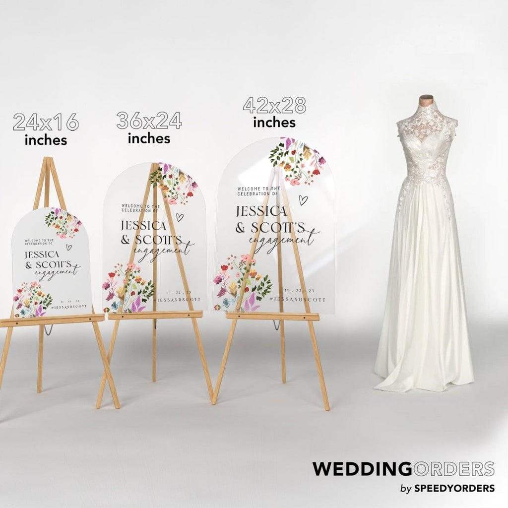 Wildflowers Engagement Welcome Sign, Lets Tie The Knot - SpeedyOrders