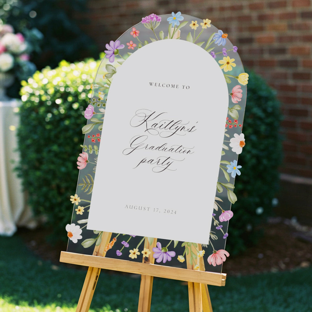 Wildflowers Graduation Welcome Sign - SpeedyOrders