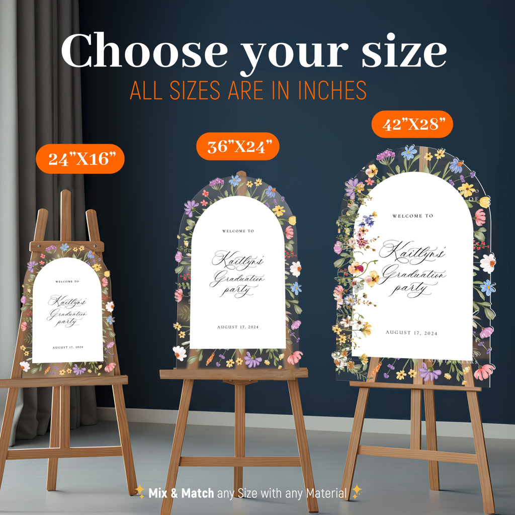 Wildflowers Graduation Welcome Sign - SpeedyOrders