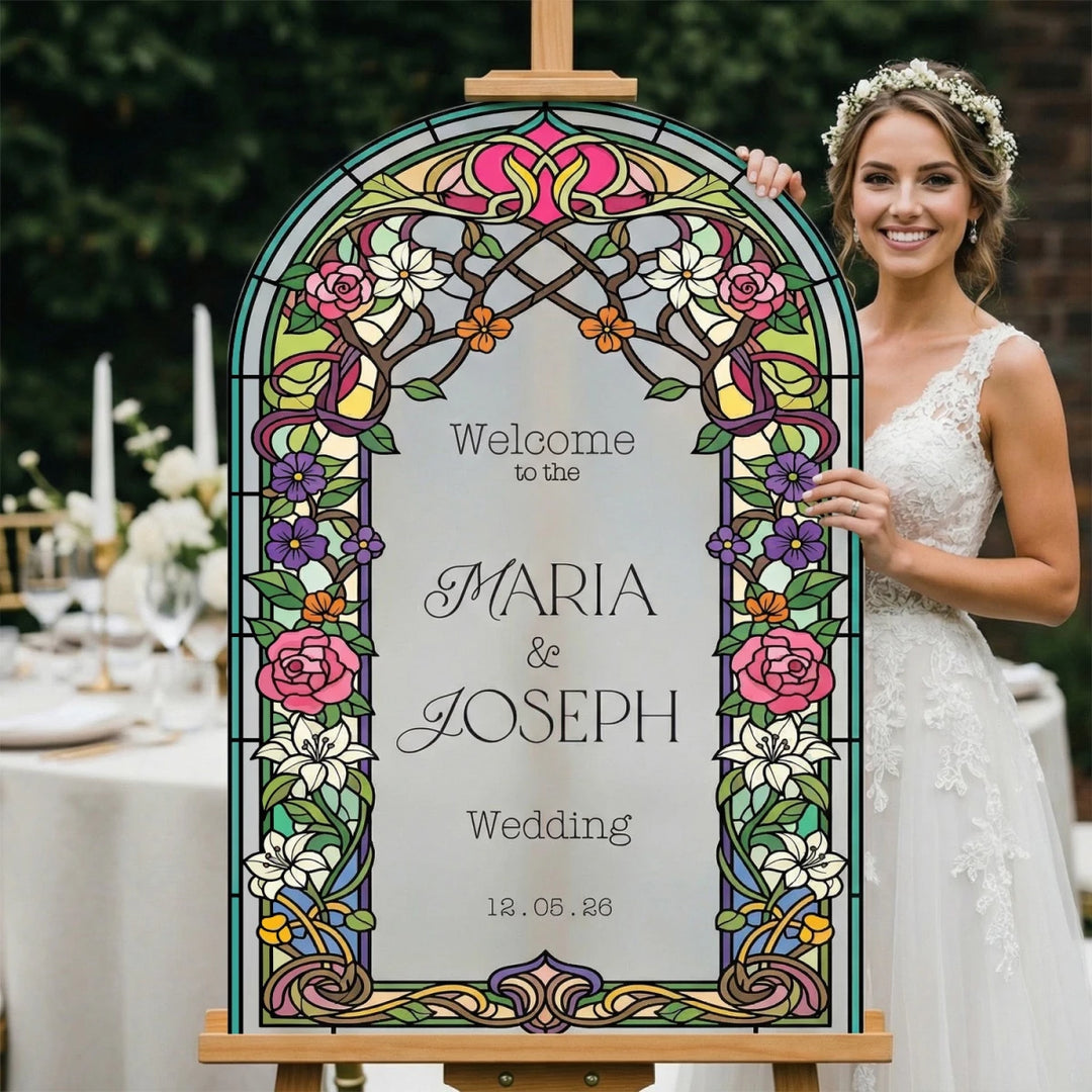 Wildflowers Mirror Wedding Sign - SpeedyOrders