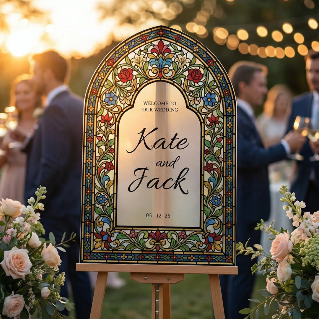 Wildflowers Mirror Wedding Sign - SpeedyOrders