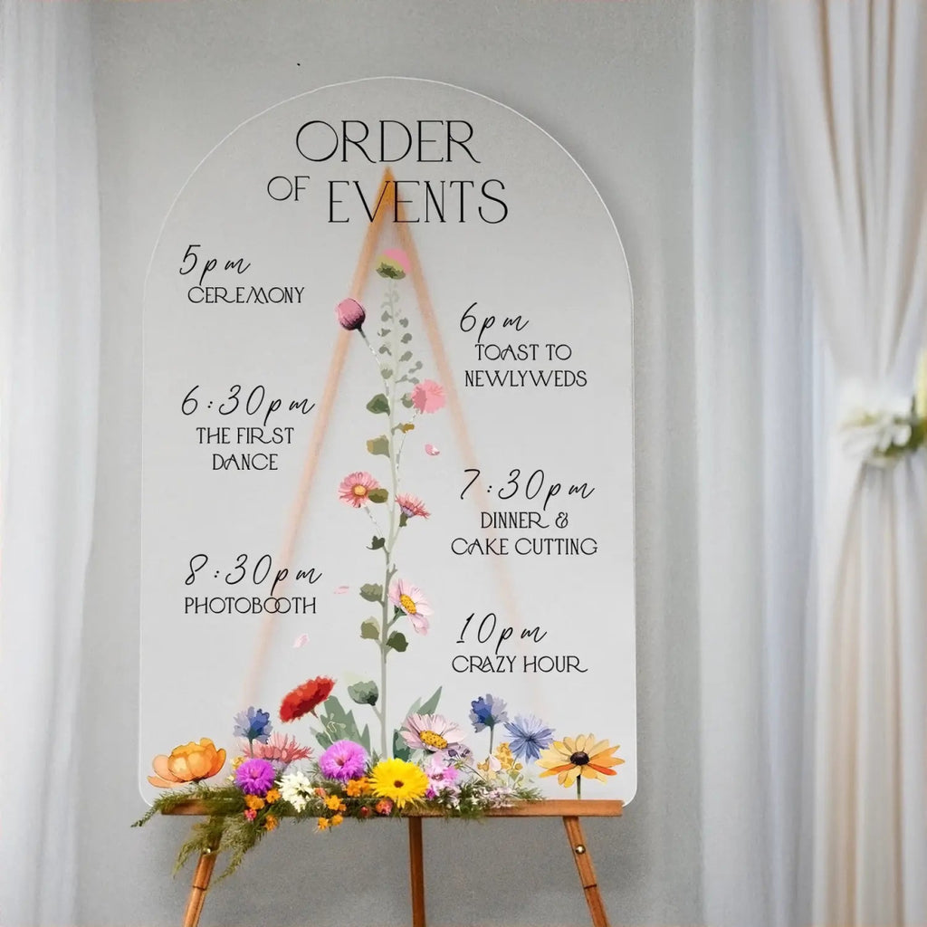 Wildflowers Wedding Bundle Set, Wedding Sign Bundle, Seating Chart, Order Of Events and Table Signs - SpeedyOrders