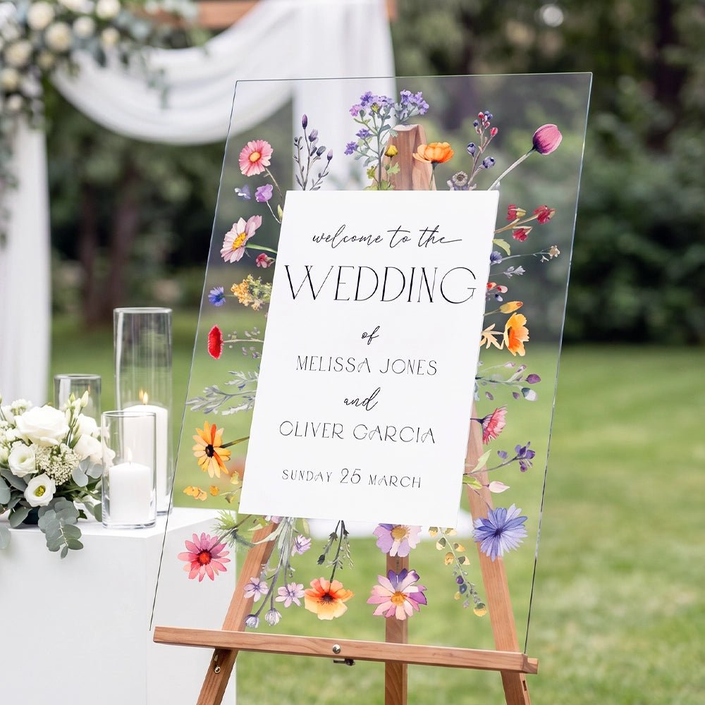 Wildflowers Wedding Sign — Floral Wedding Welcome - SpeedyOrders