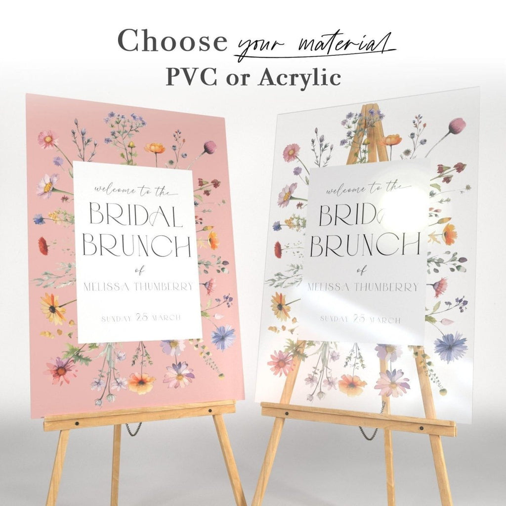 Wildflowers Wedding Sign, Floral Wedding Welcome Sign - SpeedyOrders