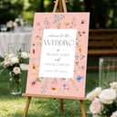 Wildflowers Wedding Sign, Floral Wedding Welcome Sign - SpeedyOrders