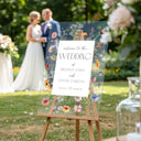 Wildflowers Wedding Sign, Floral Wedding Welcome Sign - SpeedyOrders