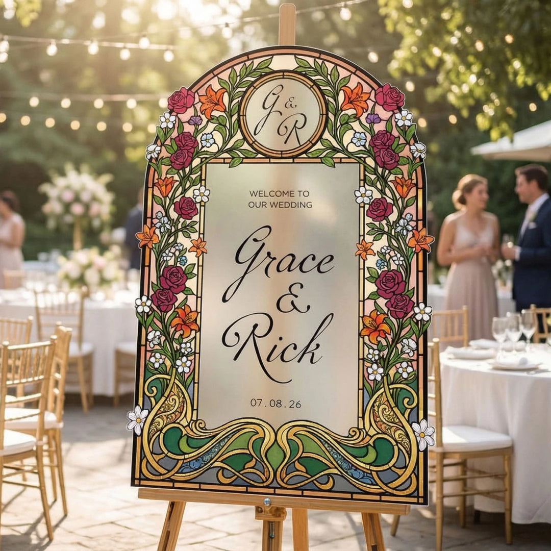 Wildflowers Wedding Sign, Floral Wedding Welcome Sign - SpeedyOrders
