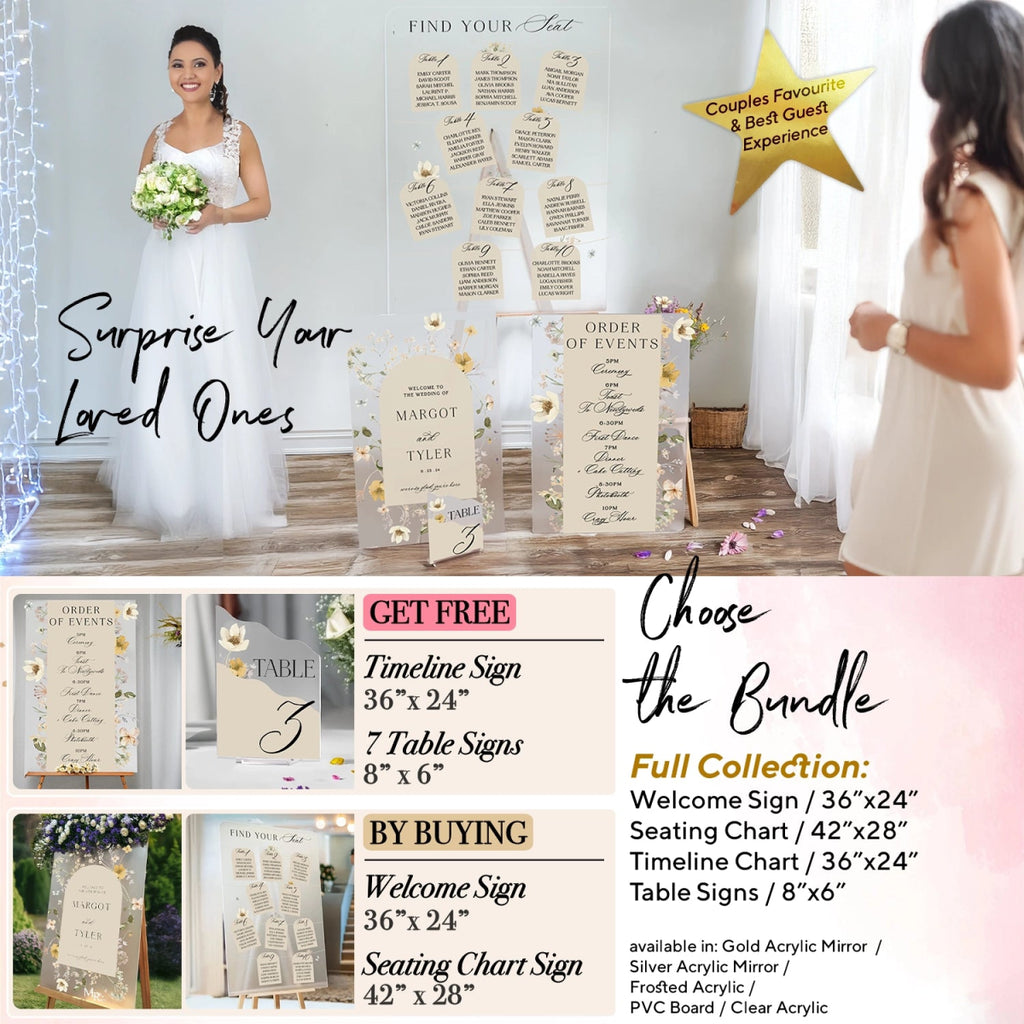 Wildflowers Wedding Sign, Wildflower Wedding Sign - SpeedyOrders