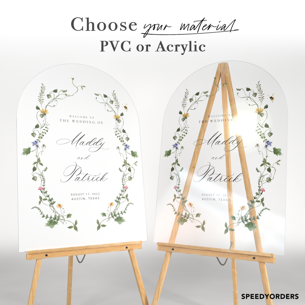 Wildflowers Wedding Welcome Sign, Custom Wildflower Wedding Sign, Wedding Entrance Sign, Floral Wedding Welcome Poster, Wedding Decorations - SpeedyOrders