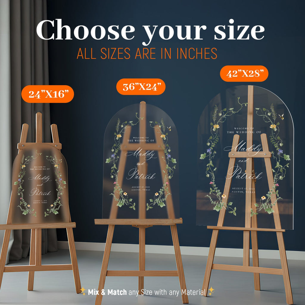 Wildflowers Wedding Welcome Sign, Custom Wildflower Wedding Sign, Wedding Entrance Sign, Floral Wedding Welcome Poster, Wedding Decorations - SpeedyOrders