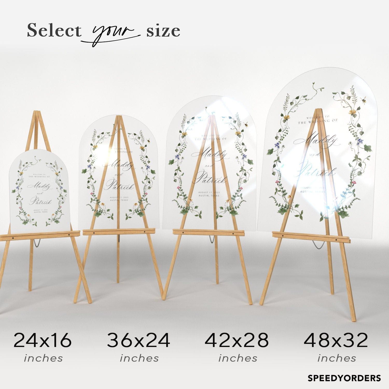 Event Sign Sizing Wedding sign board size | Honestweddingadvice.com