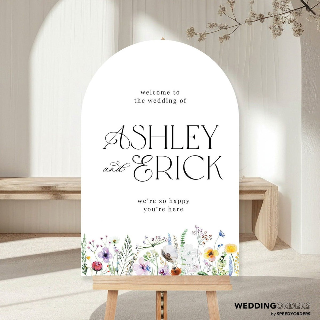 Wildflowers Wedding Welcome Sign, Wildflower Wedding Sign - SpeedyOrders