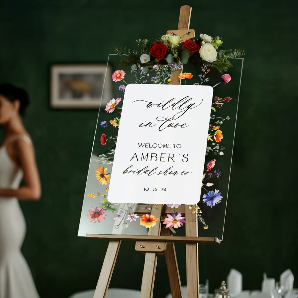 Wildly In Love Bridal Shower Sign, Wildflowers Bridal Shower Welcome Sign - SpeedyOrders