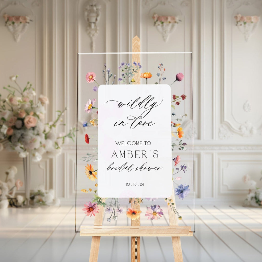 Wildly In Love Bridal Shower Sign, Wildflowers Bridal Shower Welcome Sign - SpeedyOrders