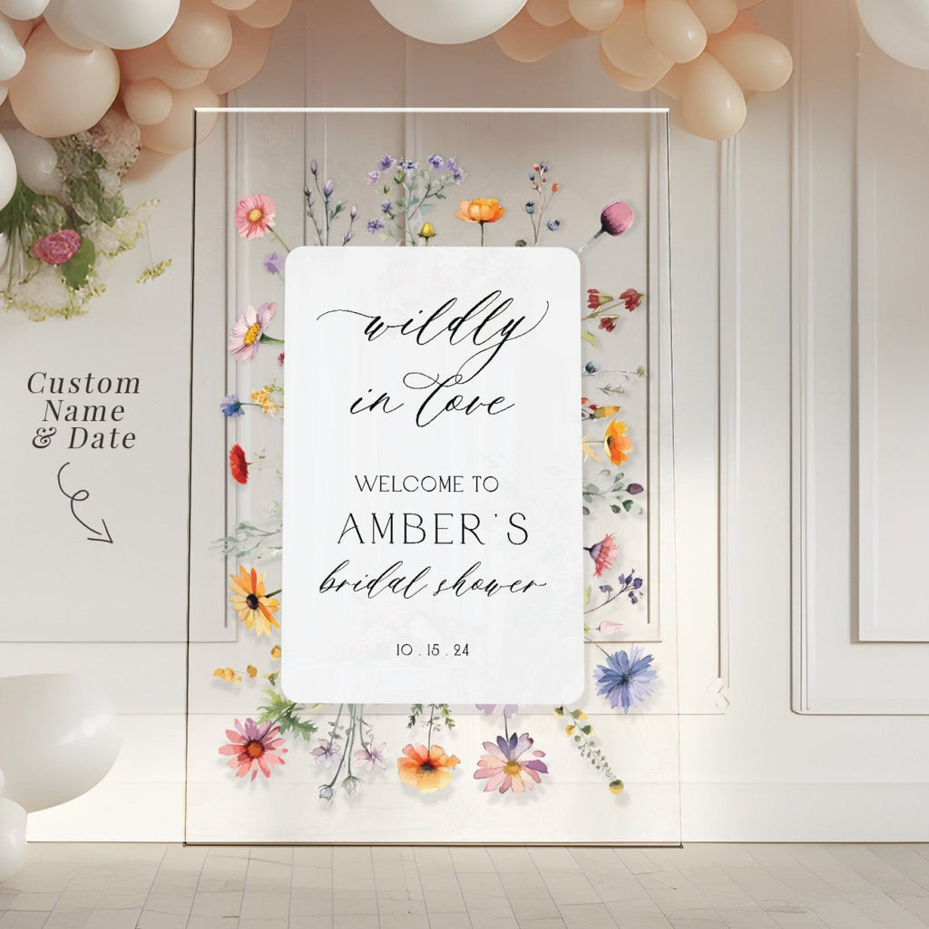 Wildly In Love Bridal Shower Sign, Wildflowers Bridal Shower Welcome Sign - SpeedyOrders