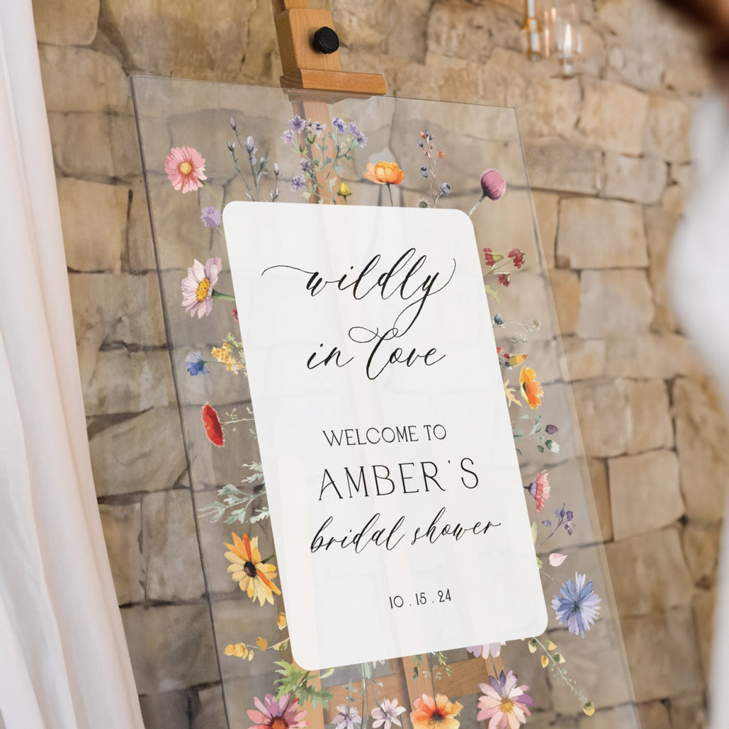 Wildly In Love Bridal Shower Sign, Wildflowers Bridal Shower Welcome Sign - SpeedyOrders