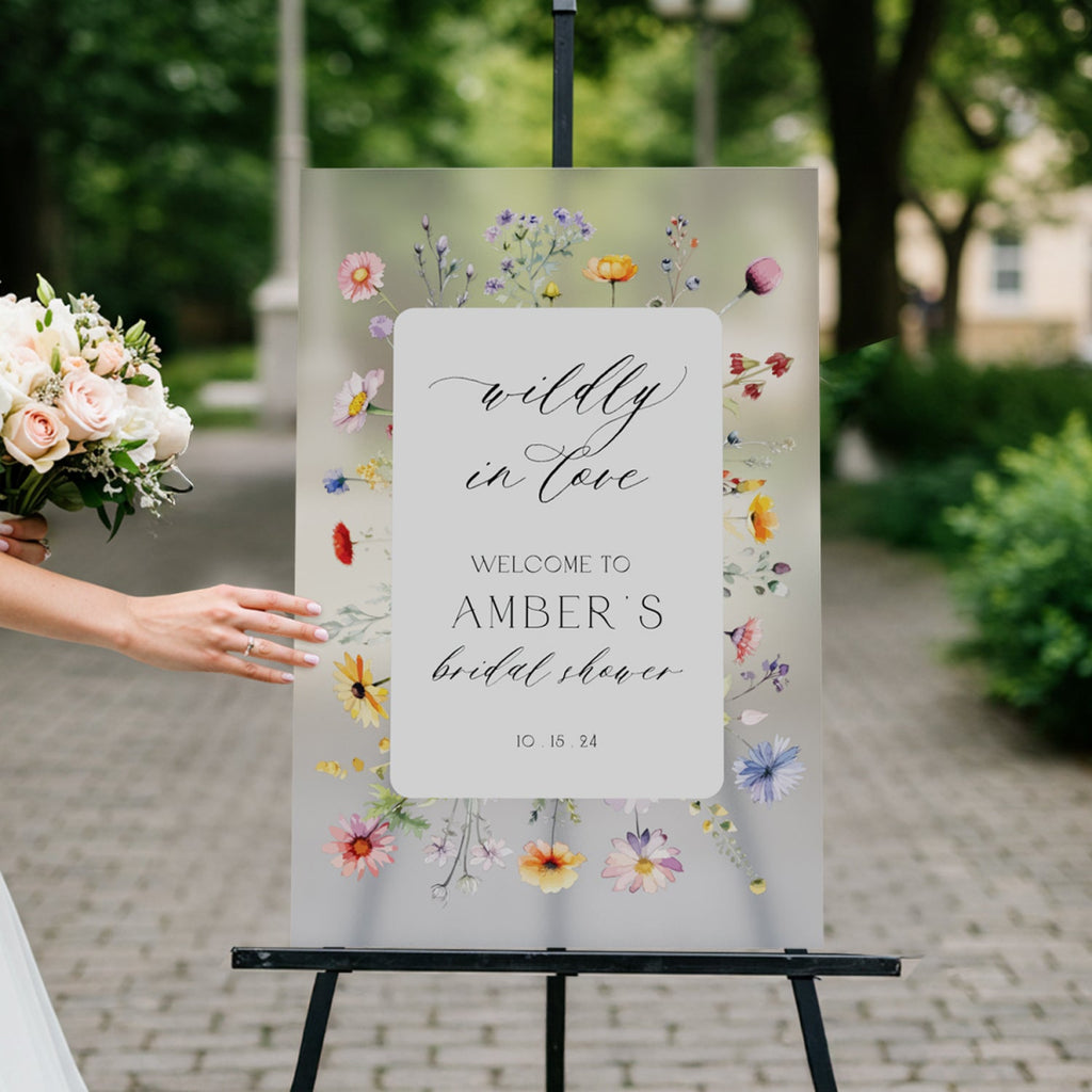 Wildly In Love Bridal Shower Sign, Wildflowers Bridal Shower Welcome Sign - SpeedyOrders