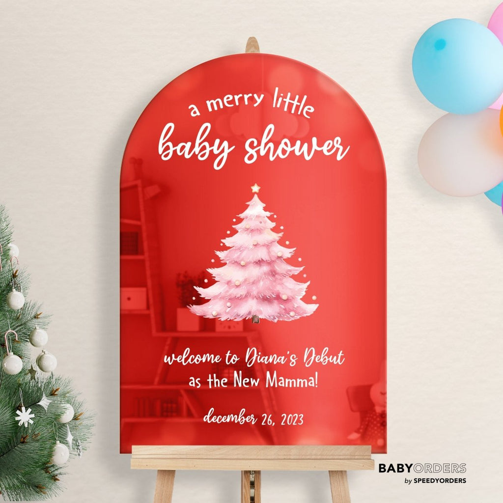 Winter Baby Shower Welcome Sign, Christmas Baby Shower Sign - SpeedyOrders