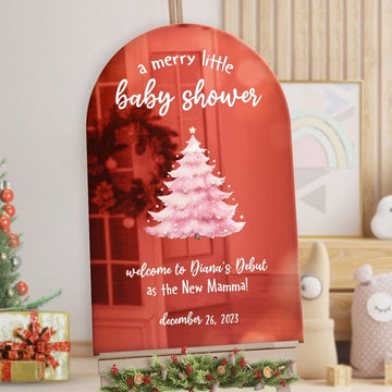 Winter Baby Shower Welcome Sign, Christmas Baby Shower Sign - SpeedyOrders