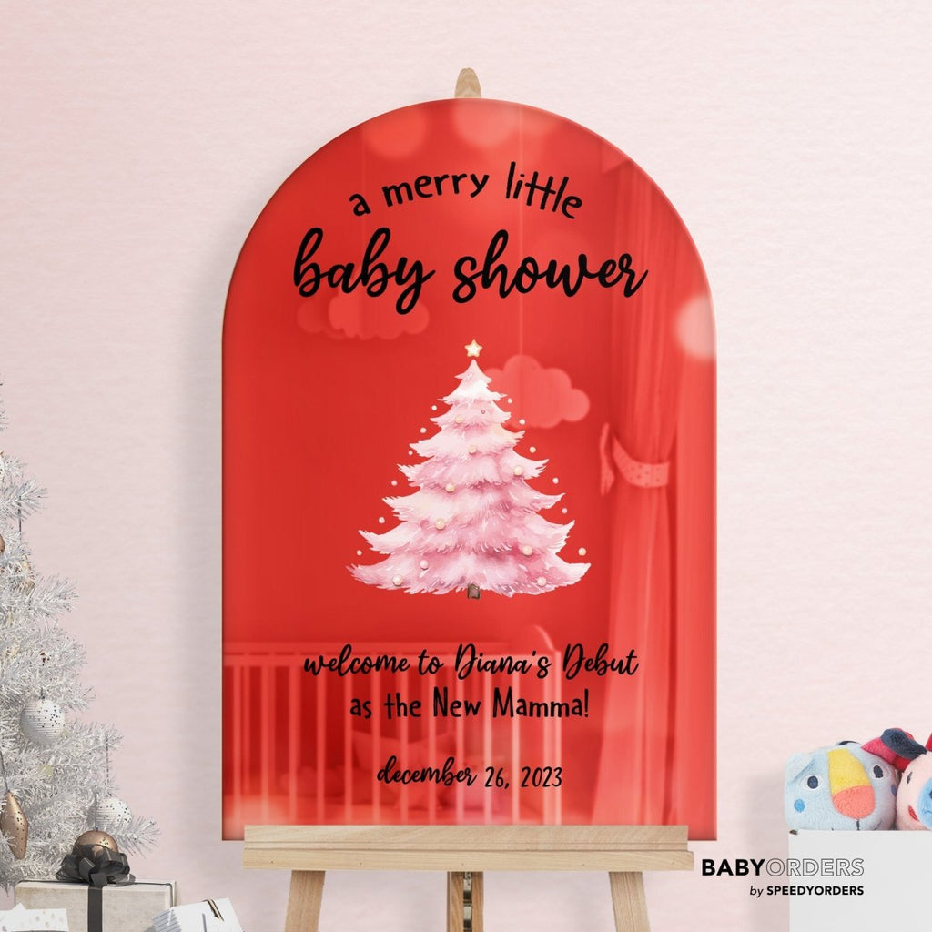 Winter Baby Shower Welcome Sign, Christmas Baby Shower Sign - SpeedyOrders