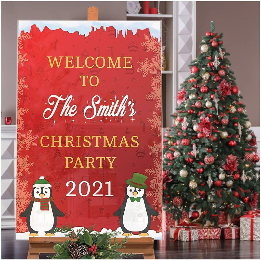 Winter Snow Christmas Party Sign - SpeedyOrders