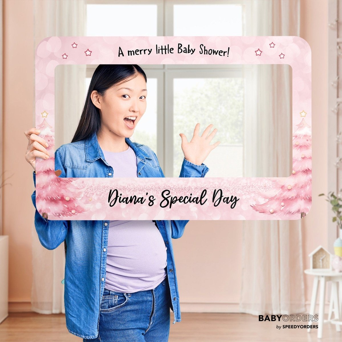 Xmas Baby Shower Photo Booth Frame, Christmas Baby Shower Selfie Frame –  SpeedyOrders, image size:1200x1200