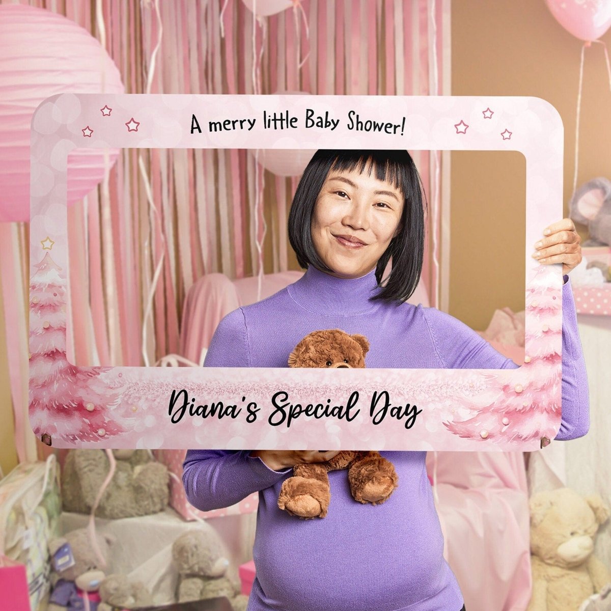 Xmas Baby Shower Photo Booth Frame, Christmas Baby Shower Selfie Frame –  SpeedyOrders, image size:1200x1200