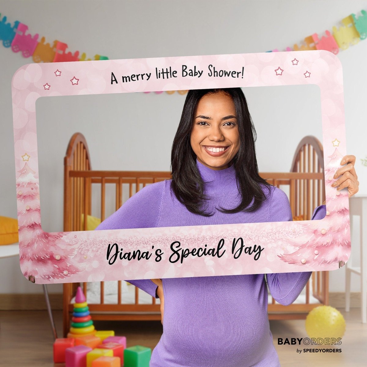 Xmas Baby Shower Photo Booth Frame, Christmas Baby Shower Selfie Frame –  SpeedyOrders, image size:1200x1200