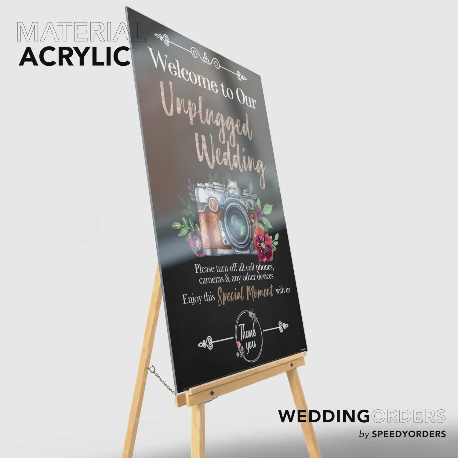 Unplugged Wedding Sign Acrylic