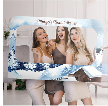Custom-Made Winter Bridal Shower Photo Booth Frame SpeedyOrders