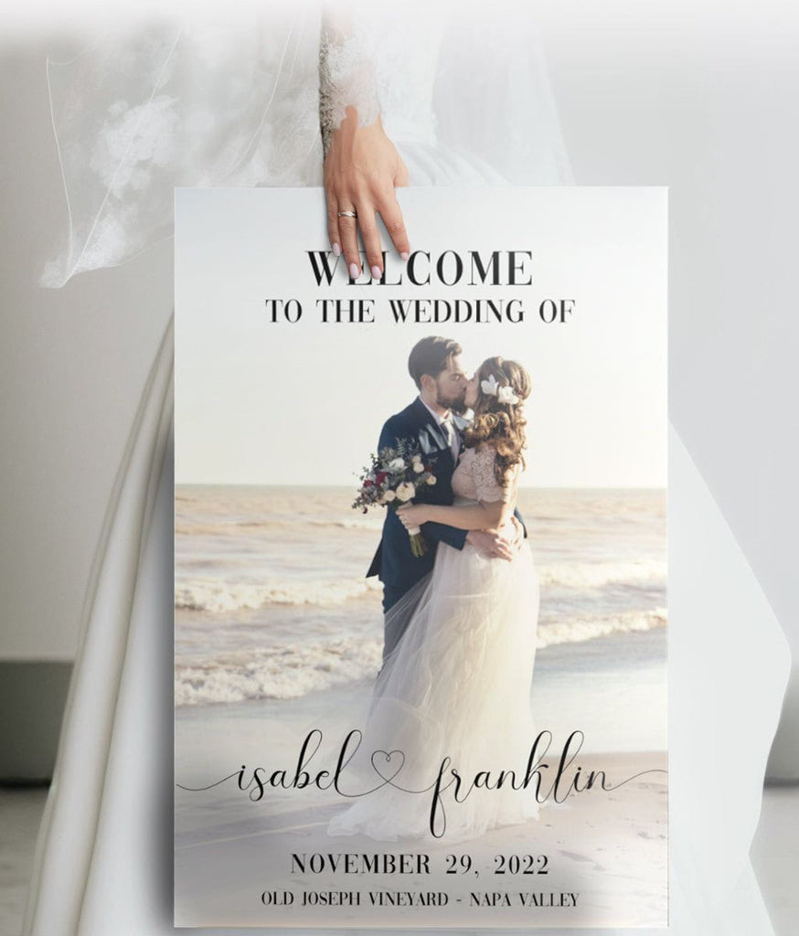 Personalized Classic Wedding Welcome Sign With Photo SpeedyOrders